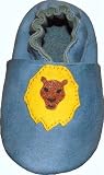 Tibet PLATEAU soft sole infant full grain baby shoes SUEDE lion blue