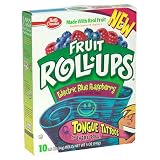 Fruit Roll-Ups Fruit Snacks, Electric Blue Raspberry, 10-Count Rolls (Pack of 14)