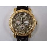 Floating Diamonds Watch, JoJIno Gold Solid Stainless Steel Floating Stones Genuine Diamond Bling Watch