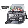 Buccaneer Black/Silver Insulated Cooler Tote With Three Piece BBQ Tools And Grill Inside Tote