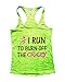 I Run to Burn Off The Crazy Tank Top Womens Workout Gym Funny Actve Running Shirt