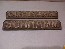 Antique Cast Iron Schramm Heavy Equipment Signs