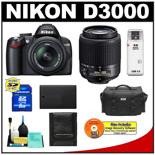 Nikon D3000 10MP Digital SLR Camera with 1855mm f/3.55.6G AFS DX VR