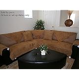 OctoRose Quilted Micro Suede Sectional Sofa Slipcover Pad Furniture Protector Sold By Piece Rather Than Set (camel, 35x94")