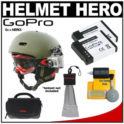 GoPro HD Helmet Hero Video Still Digital Camera Waterproof Housing with 2 Batteries Case Accessory Kit