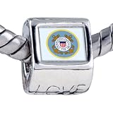 Pugster Pandora Style Bead Character Coast Guard Photo Love European Charm Beads Fits Pandora Bracelet