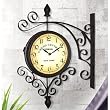 Double Sided Scroll Wall Clock New York Station
