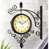 Double Sided Scroll Wall Clock New York Station