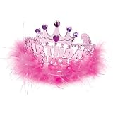 Birthday Princess Tiara - Dress Up Pink Marabou Tiara by Shindigz