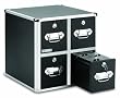 Vaultz Locking CD File Cabinet, 4 Drawers, 15.25 x 14.00 x 14.50 Inches - Black (VZ01049)