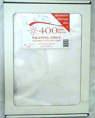 400 - 18" X 27" Sheets, White Tissue Wrapping Paper in Reusable Box