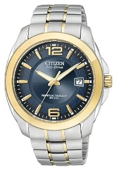 Citizen #BL1224-55L Men's Eco Drive Two Tone Stainless Steel Perpetual Calendar Watch