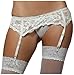 Seven Til Midnight Women's All Lace Garter Belt, White, Medium/Large