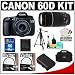 Canon EOS 60D Digital SLR Camera Body with EF-S 18-135mm IS Lens & 75-300mm III Lens + 16GB Card + Battery + Case + Tripod + Accessory Kit