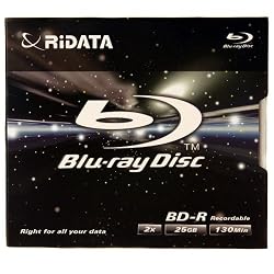 Ridata BD-R 25GB 2X Speed 130-minutes,  Recordable Blu-ray Disc - Jewel Case