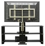 Bush Furniture Segments 57-Inch Swivel TV/Video Base, Black/Silver