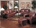 2PCs 100% Italian Leather Traditional Nailhead Trim Sofa and Chair Set