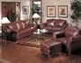 2PCs 100% Italian Leather Traditional Nailhead Trim Sofa and Chair Set