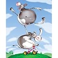 Cow Biking Canvas Wall Art - 11x14"