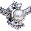 Flower Pearl Charm European Bead Fits Pandora Beads & Charms