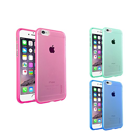 INSTEN? 3 packs of TPU Cases : Clear Hot Pink / Clear Neon Green / Clear Blue Compatible with Apple? iPhone 6 (4.7)