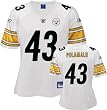 Reebok Pittsburgh Steelers Troy Polamalu Women's Replica White Jersey