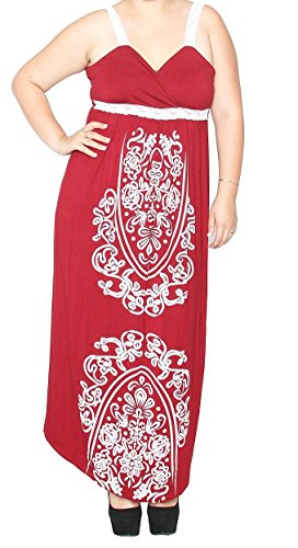 Libian Women's Junior Plus Size Lace Shoulder Strap Maxi Dress