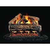 Peterson Real Fyre 20 Inch Ripped Split Oak Log Set With Vented Propane G45 Burner - Basic On/Off Remote