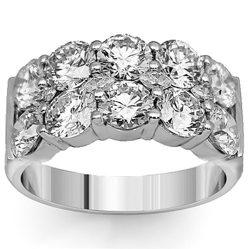 14K White Gold Womens Diamond Wedding Band 4.27 