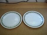 VINTAGE Corelle SPRING BLOSSOM Green 8 1/2" Diameter Plates(SET OF 2) VINTAGE Corelle SPRING BLOSSOM Green 8 1/2" Diameter Plates(SET OF 2)