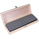 Ansen Tools Grit Sharp AS-437 8 5/8-Inch Double-Sided Diamond Whetstone Sharpener Medium/Fine with Compact Wooden Storage Box