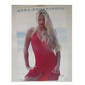 Anna Kournikova Poster Red Dress Beach Shot