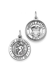 Sterling Silver St. Christopher U.S. Navy Saints Medal