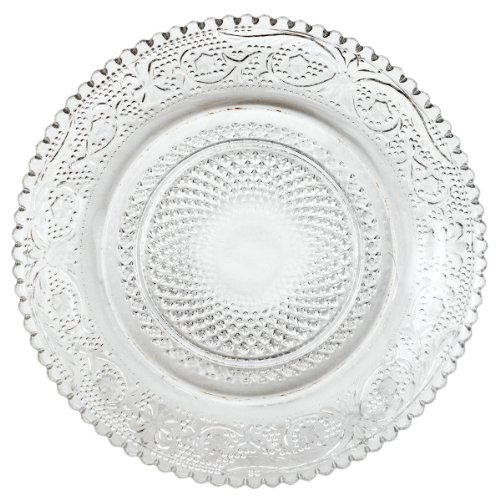 America Retold Vintage Pressed Glass Appetizer Plate, Set of 6