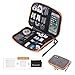 Travel Cable Organizer Bag Waterproof Portable Electronic Organizer for USB Cable Cord Phone Charger Headset Wire SD Card Orange/Gray