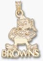 Cleveland Browns "Brownie Logo" 3/4" Pendant - 14KT Gold Jewelry