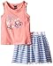 Nautica Girls' Knit Fashion Tank and Mesh Overlay Stripe Skirt Set