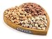 Gourmet Gift Tray with Mixed Nuts Platter, Featuring Roasted and Salted Almonds, Pistachios, & Cashews in a Heart-Shaped Wooden Tray, By Benevelo Gifts
