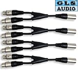 4 XLR M to Dual XLR F Y Cable Splitter GLS Audio