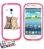 Originale Schutzschale von MUZZANO : Rosa, ultradünn und flexibel, mit Katze-Muster für SAMSUNG GALAXY S3 MINI ( I8190 )