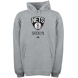 NBA adidas Brooklyn Nets Primary Logo Pullover Hoodie Sweatshirt - Gray (X-Large)