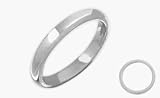 Traditional 18 Karat White Gold Ladies 3mm Comfort Fit Wedding Ring