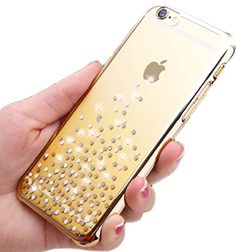 iPhone 6s Plus & iPhone 6 Plus Case ,Comma Brand Cystal Polka Dot Design Case for iPhone 6 PLus ,Very Beautiful Design , Case Is More Beautiful Than Photo (Champage Gold)