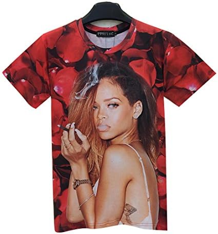Unisex Floral Rose Rihanna Shirt Clothing Women Men Size M