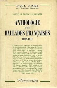 Anthologie Des Ballades Francaises 1892 1941 Babelio