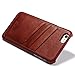 iPhone 6 leather case, Icarercase Premium iPhone 6s Genuine Leather Case Slim Style with 3 Card Slots, Vintage Back Cover for Apple iPhone 6 4.7 Inch in Leather (Brown)