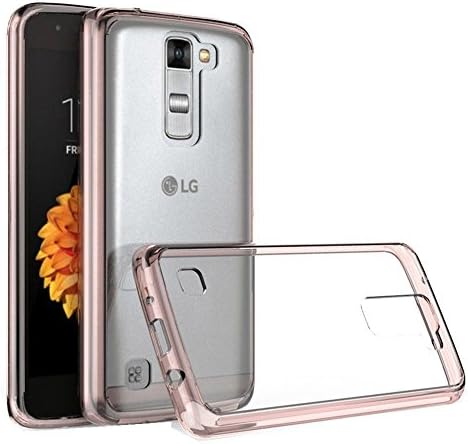 LG K7 Case, LG Tribute 5 Case, Deego Stylish [Acrylic Clear Cushion] Transparent Colorful Hard Case Back Panel + TPU Frame [Scratch Resistant] Protective Cover Skin For LG K7, LG Tribute 5 (Gold)