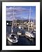 Boats, with Dover Castle Beyond, Dover, Kent, England, United Kingdom Places Framed Art Poster Print by Charles Bowman, 25x31
