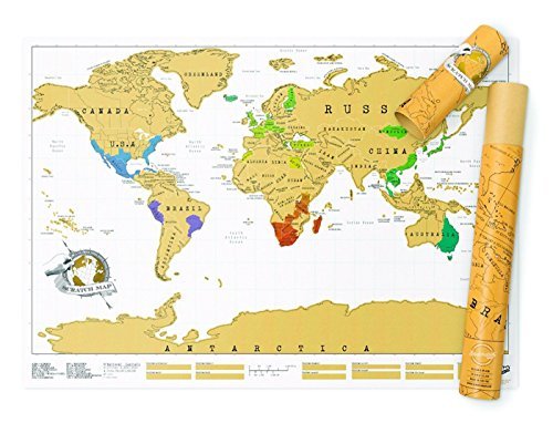 GenialJP Scratch スクラッチマップ トラベルマップ 世界旅行 記念ポスターマップ 88*52cm 「マップケース付き梱包」 GenialJP Scratch スクラッチマップ トラベルマップ 世界旅行 記念ポスターマップ 88*52cm 「マップケース付き梱包」