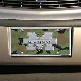 Michigan Wolverines Camo Metal License Plate